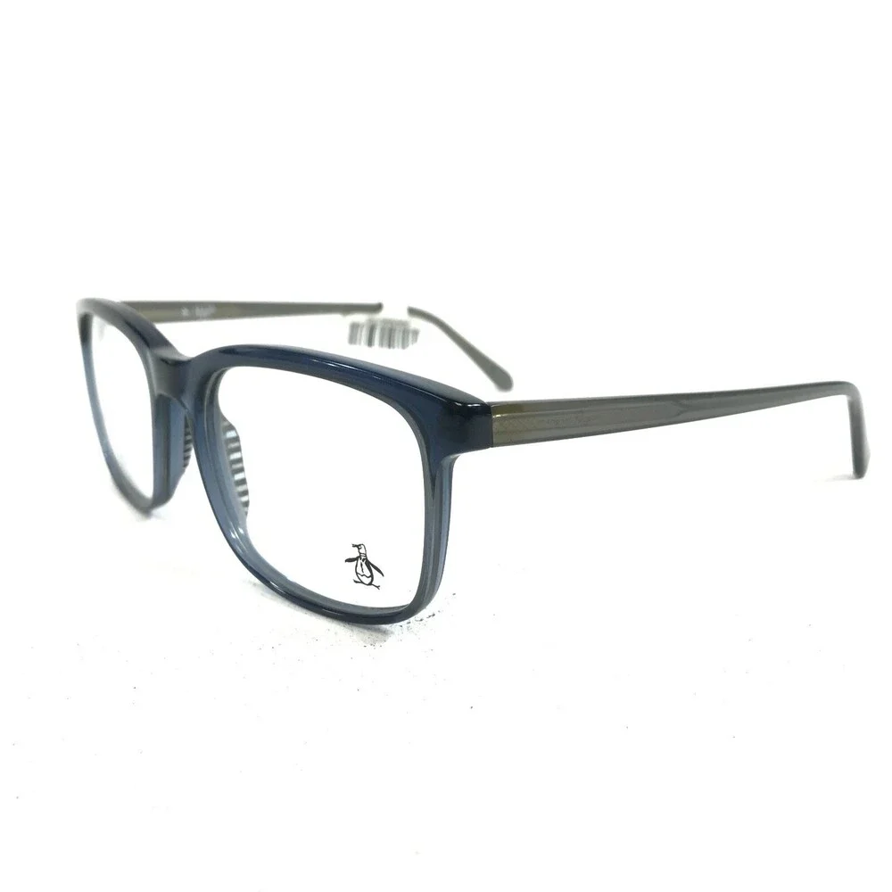 Penguin Eyeglasses Frames THE HAYES IN Clear Blue Gray Square Full Rim 52-19-140